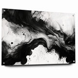 Flowing Black and White Abstract Art | Monochrome Canvas Design