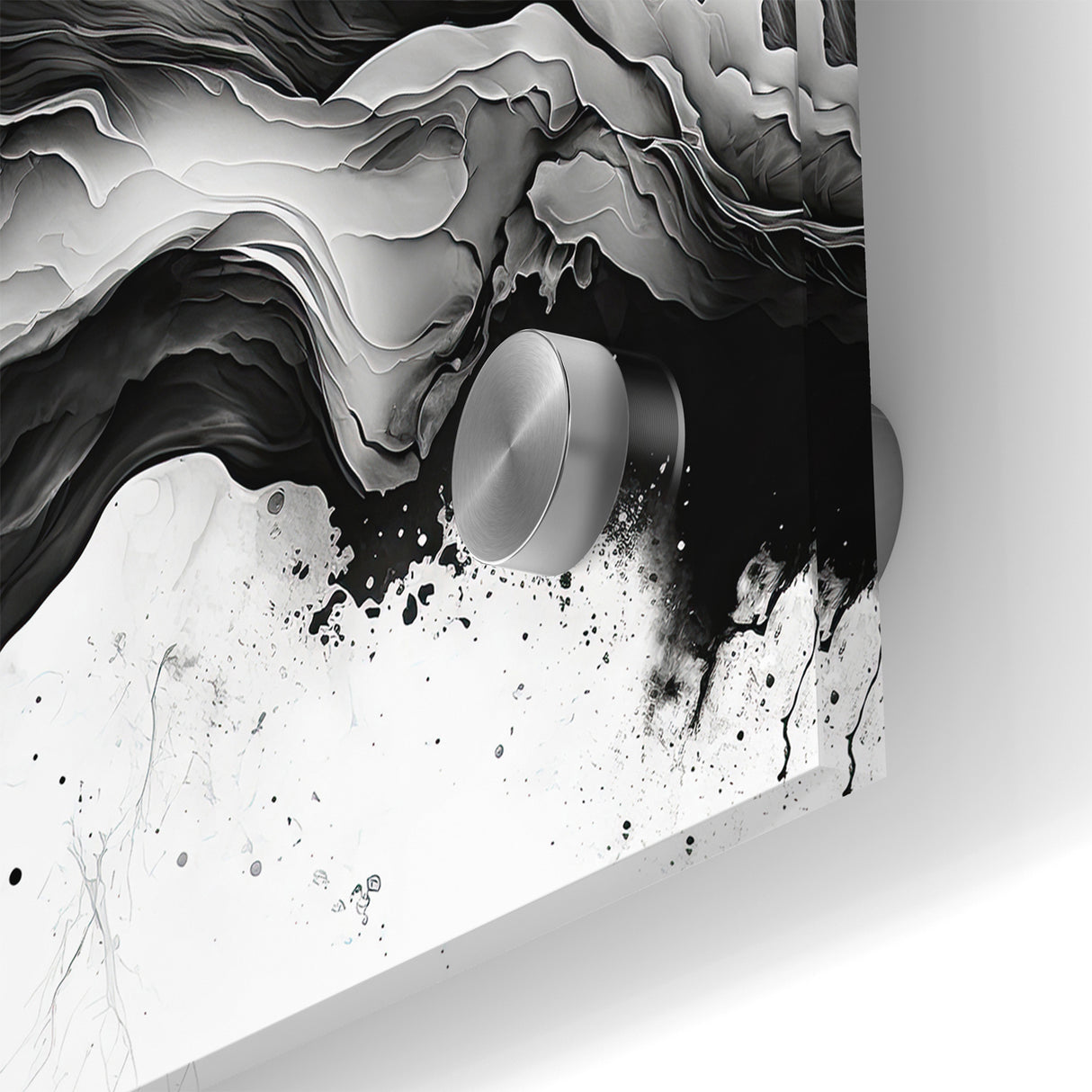 Flowing Black and White Abstract Art | Monochrome Canvas Design