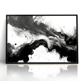 Flowing Black and White Abstract Art | Monochrome Canvas Design