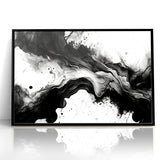 Flowing Black and White Abstract Art | Monochrome Canvas Design