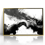 Flowing Black and White Abstract Art | Monochrome Canvas Design
