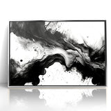 Flowing Black and White Abstract Art | Monochrome Canvas Design