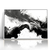 Flowing Black and White Abstract Art | Monochrome Canvas Design