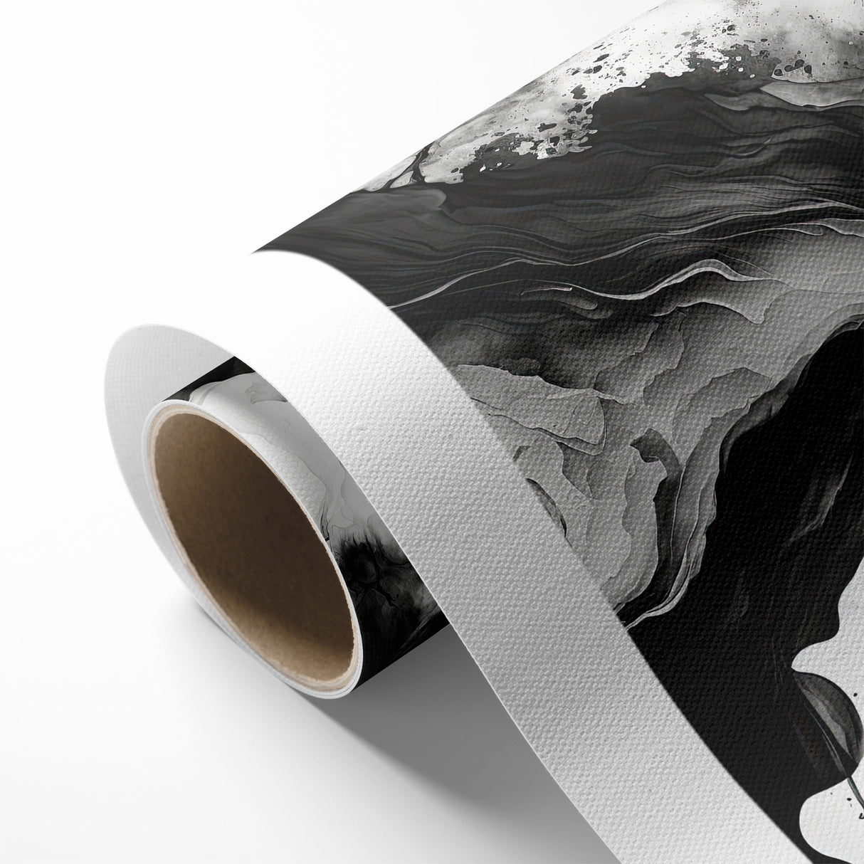 Flowing Black and White Abstract Art | Monochrome Canvas Design
