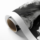 Flowing Black and White Abstract Art | Monochrome Canvas Design