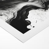 Flowing Black and White Abstract Art | Monochrome Canvas Design