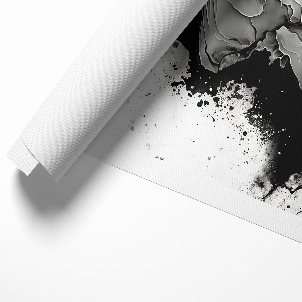 Flowing Black and White Abstract Art | Monochrome Canvas Design