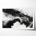 Flowing Black and White Abstract Art | Monochrome Canvas Design
