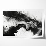Flowing Black and White Abstract Art | Monochrome Canvas Design