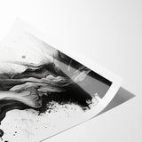 Flowing Black and White Abstract Art | Monochrome Canvas Design