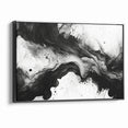 Flowing Black and White Abstract Art | Monochrome Canvas Design