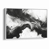 Flowing Black and White Abstract Art | Monochrome Canvas Design
