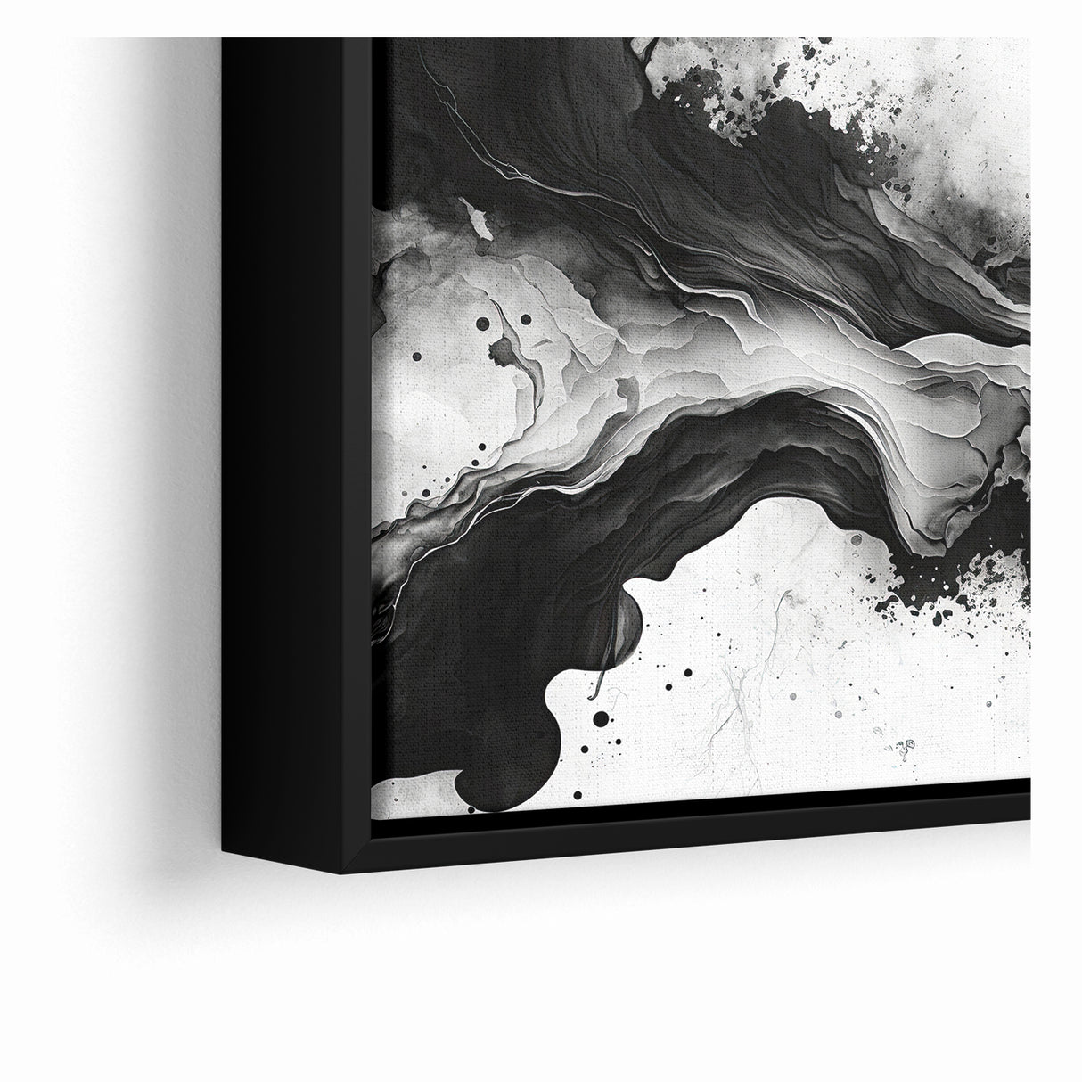 Flowing Black and White Abstract Art | Monochrome Canvas Design