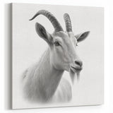 Minimalist White Antelope Portrait - Elegant Wall Art Decor