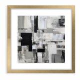 Geometric Black and White Abstract Art | Modern Monochrome Canvas