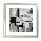 Geometric Black and White Abstract Art | Modern Monochrome Canvas