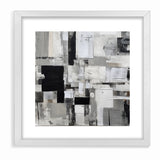 Geometric Black and White Abstract Art | Modern Monochrome Canvas