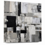 Geometric Black and White Abstract Art | Modern Monochrome Canvas