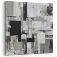 Geometric Black and White Abstract Art | Modern Monochrome Canvas
