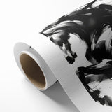 Dynamic Black and White Horse Art | Abstract Monochrome Canvas Design