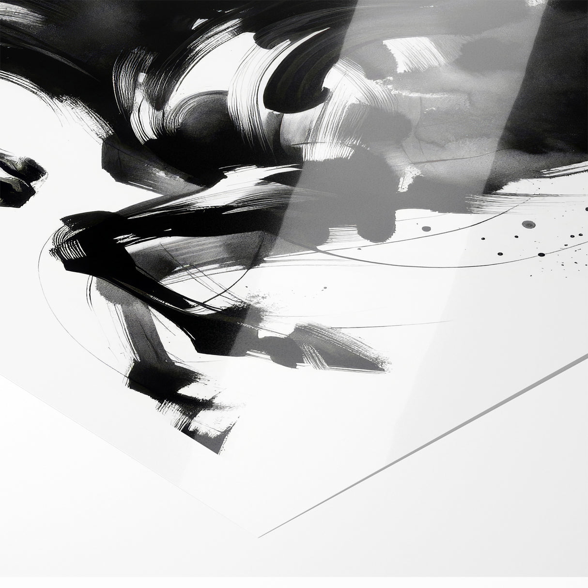 Dynamic Black and White Horse Art | Abstract Monochrome Canvas Design