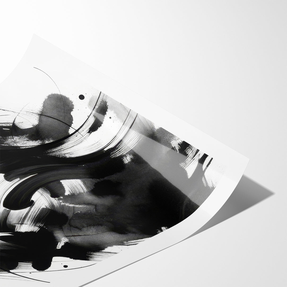 Dynamic Black and White Horse Art | Abstract Monochrome Canvas Design