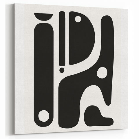 Minimalist Black and White Abstract Art | Modern Monochrome Canvas