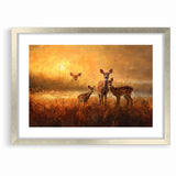 Serene Antelope Family at Sunset - Warm Nature-Inspired Wall Art