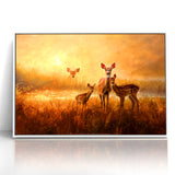 Serene Antelope Family at Sunset - Warm Nature-Inspired Wall Art