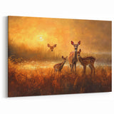 Serene Antelope Family at Sunset - Warm Nature-Inspired Wall Art