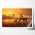Serene Antelope Family at Sunset - Warm Nature-Inspired Wall Art