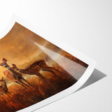 Serene Antelope Family at Sunset - Warm Nature-Inspired Wall Art