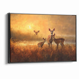 Serene Antelope Family at Sunset - Warm Nature-Inspired Wall Art