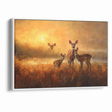 Serene Antelope Family at Sunset - Warm Nature-Inspired Wall Art
