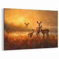 Serene Antelope Family at Sunset - Warm Nature-Inspired Wall Art