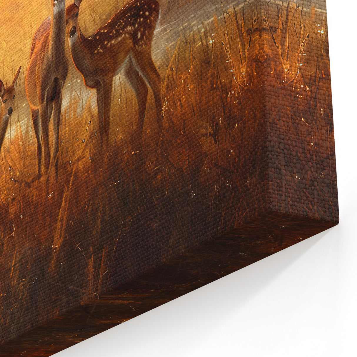 Serene Antelope Family at Sunset - Warm Nature-Inspired Wall Art