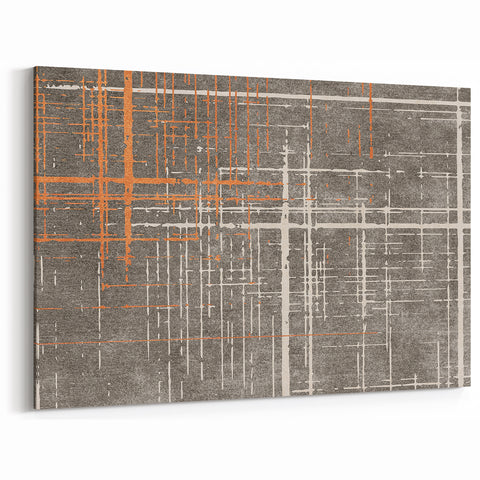 Modern Geometric Line Art with Abstract Strokes Canvas