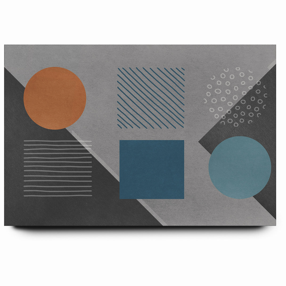 Modern Geometric Abstract Art with Bold Shapes on Canvas