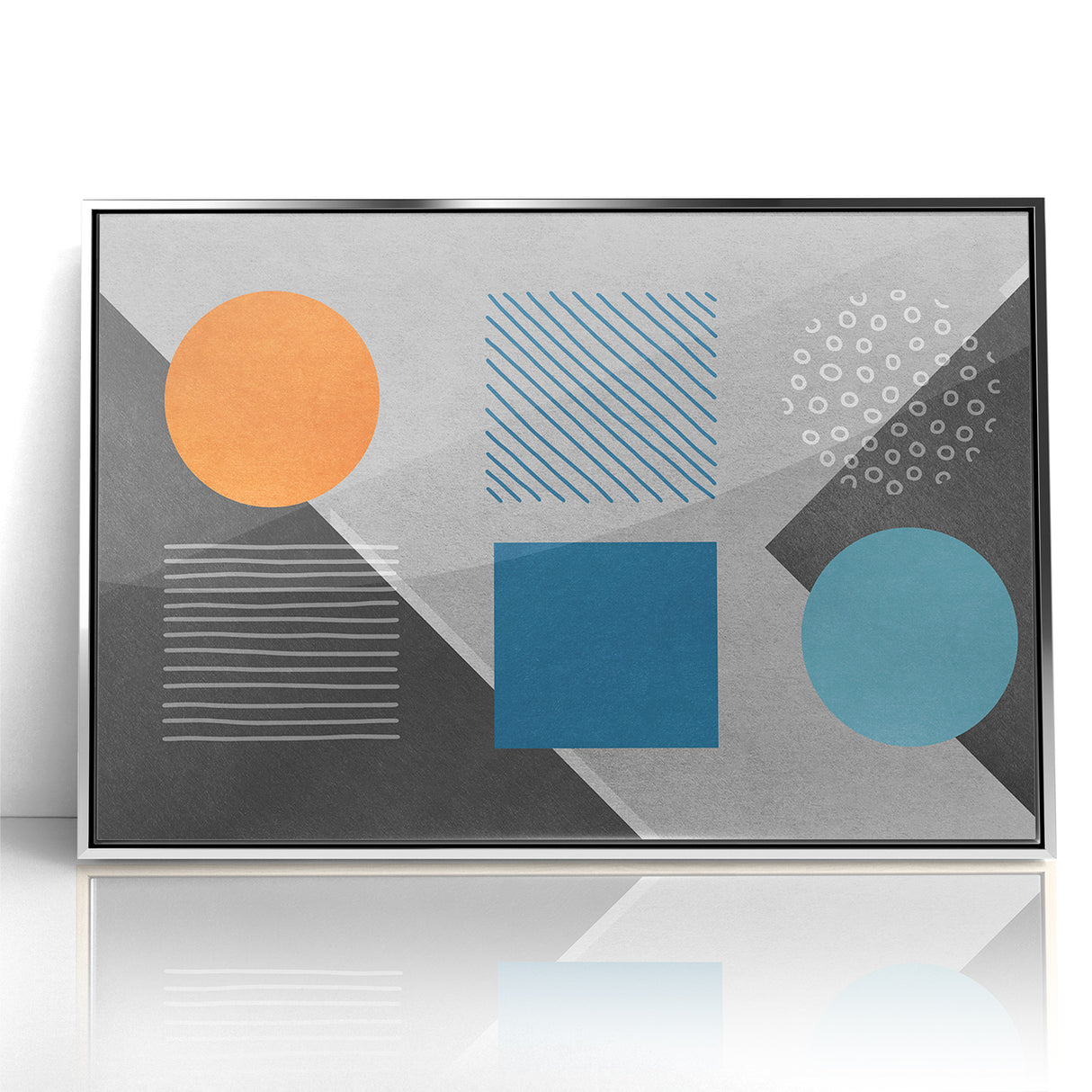 Modern Geometric Abstract Art with Bold Shapes on Canvas
