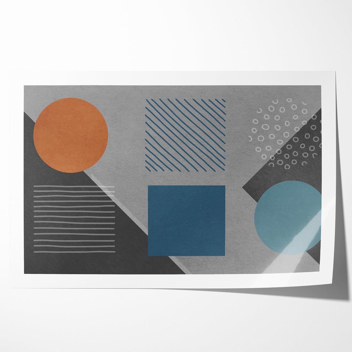 Modern Geometric Abstract Art with Bold Shapes on Canvas