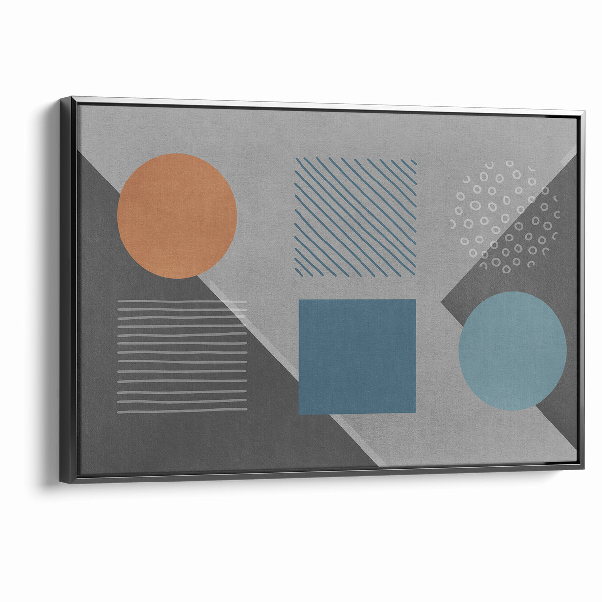 Modern Geometric Abstract Art with Bold Shapes on Canvas