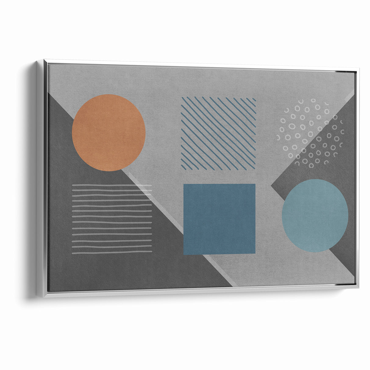 Modern Geometric Abstract Art with Bold Shapes on Canvas