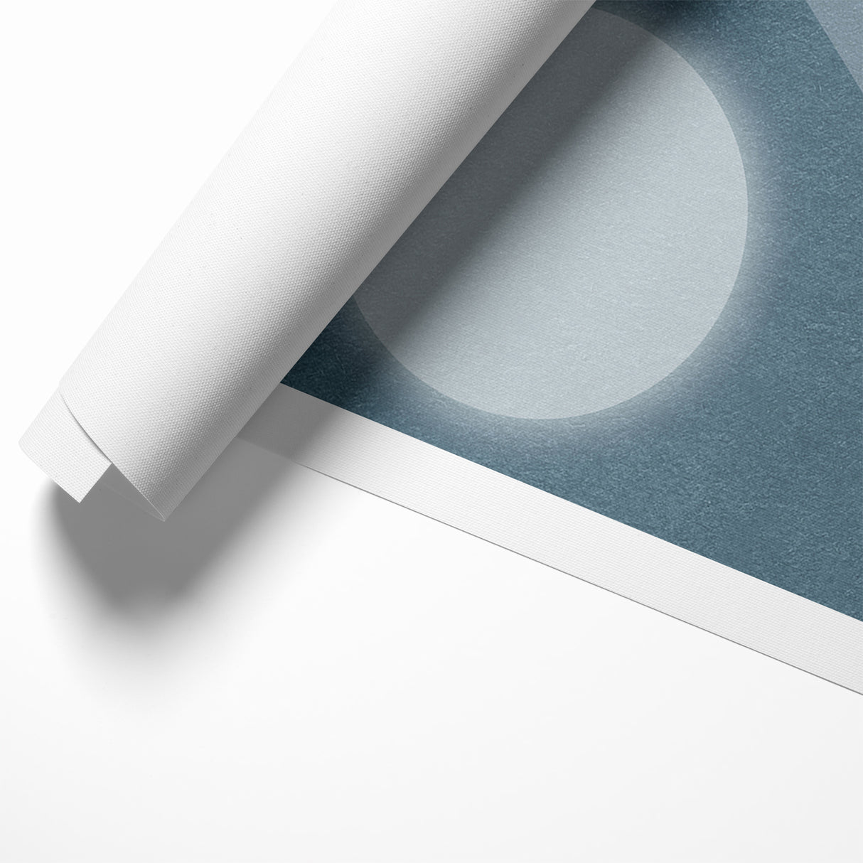 Abstract Geometric Art with Moon and Triangles on Canvas