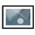 Abstract Geometric Art with Moon and Triangles on Canvas