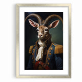 Regal Antelope in Military Attire - Unique Anthropomorphic Wall Art