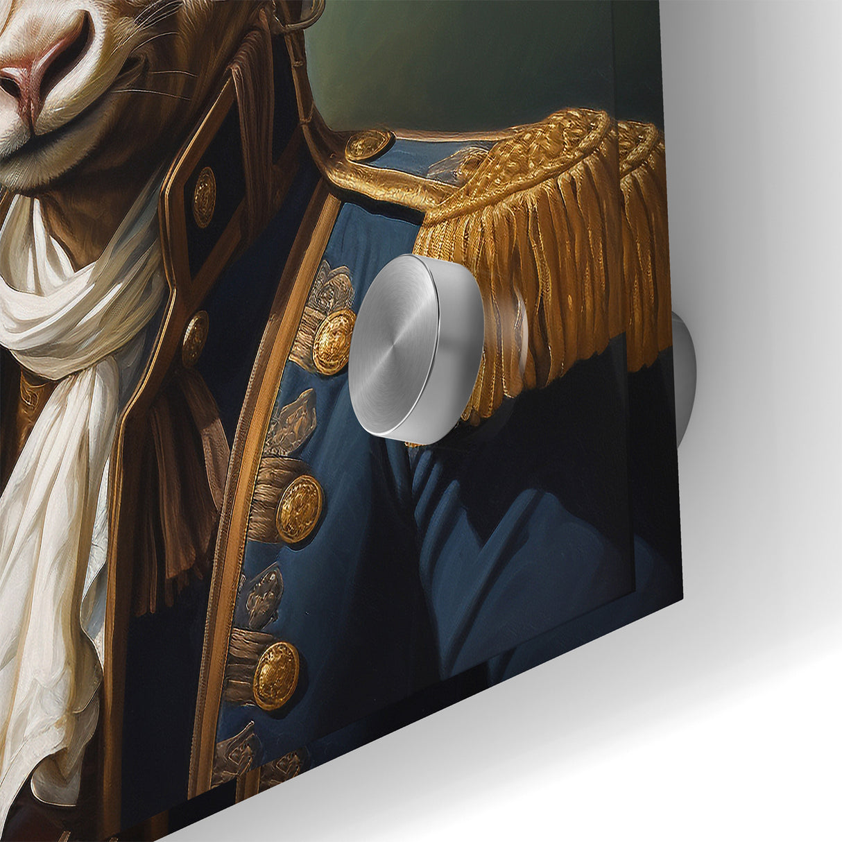 Regal Antelope in Military Attire - Unique Anthropomorphic Wall Art