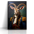 Regal Antelope in Military Attire - Unique Anthropomorphic Wall Art