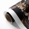 Regal Antelope in Military Attire - Unique Anthropomorphic Wall Art