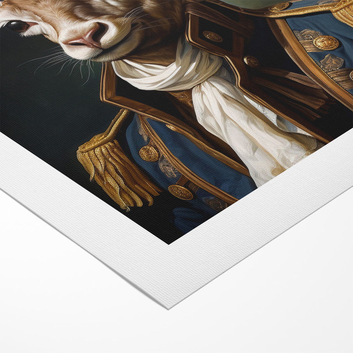 Regal Antelope in Military Attire - Unique Anthropomorphic Wall Art