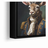 Regal Antelope in Military Attire - Unique Anthropomorphic Wall Art